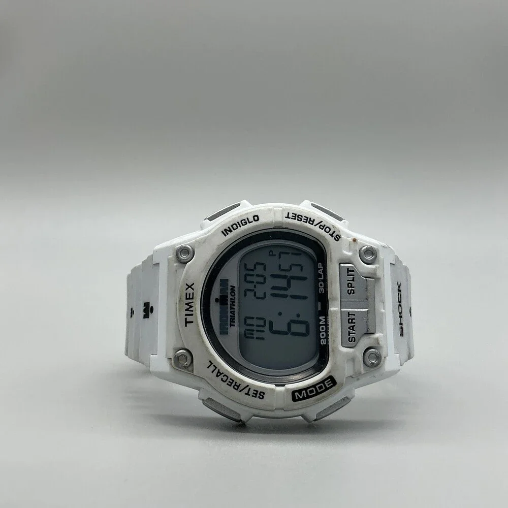 Timex Ironman Triathlon Shock Mens Watch 42mm Gray Digital T5K429 New Battery